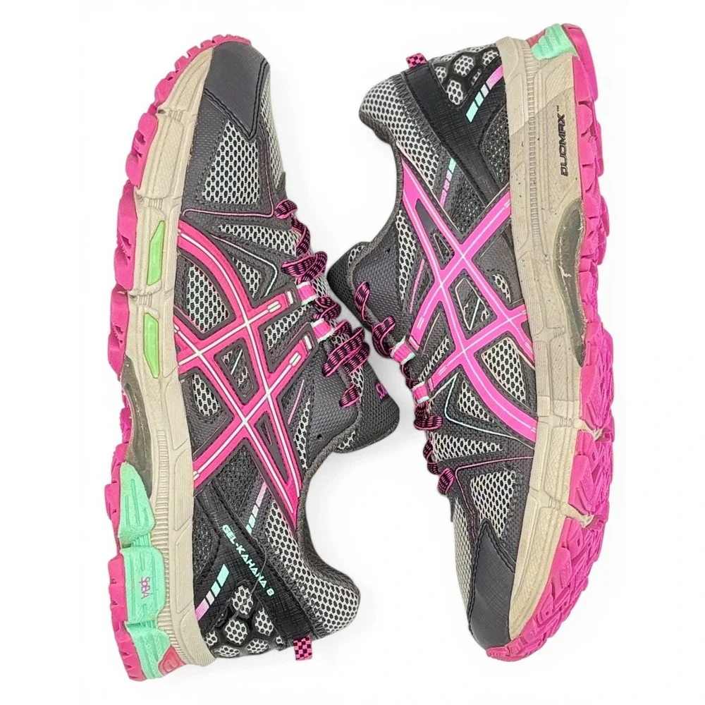 ASICS Gel Kahuna 8 Womens 6.5 Gray Pink‎ Running Shoes Athletic Comfort Training